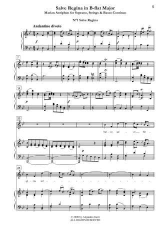 Salve Regina in B-flat Major, Marian Antiphon