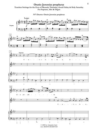 Oratio Jeremiæ prophetæ, Tenebræ Settings