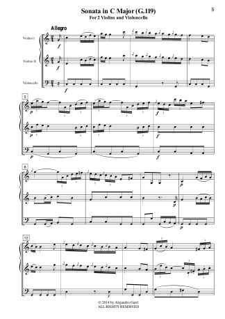 Six Trio Sonatas, Opera III, Volume 1: Sonata in C Major (G.119)