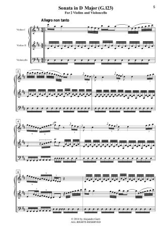 Six Trio Sonatas, Opera III, Volume 5: Sonata in D Major (G.123)