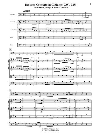 Bassoon Concerto in G Major, (GWV 328)