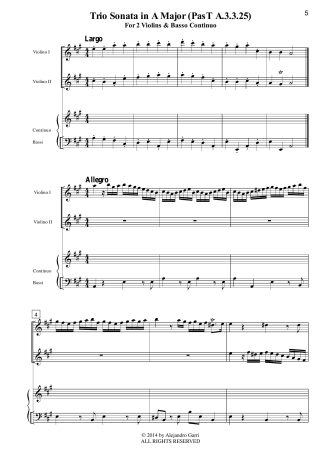 Trio Sonata in A Major (PasT A.3.3.25)