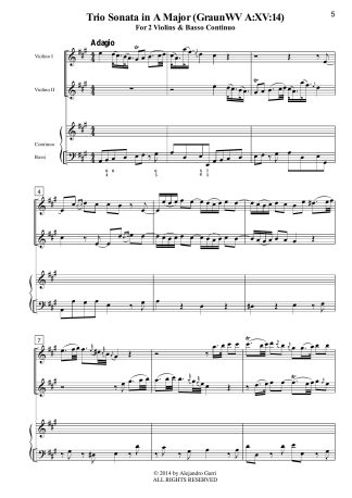 Trio Sonata in A Major (GraunWV A:XV:14)