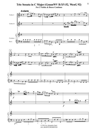 Trio Sonata in C Major (GraunWV B:XV:52, WenG 92)