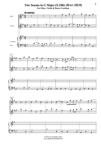 Trio Sonata in G Major (S.246) (Hwv III:9)