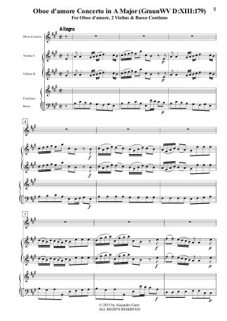 Oboe d'amore Concerto in A Major (GraunWV D:XIII:179)