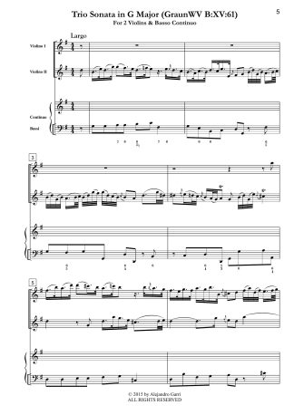 Trio Sonata in G Major (GraunWV B:XV:61)