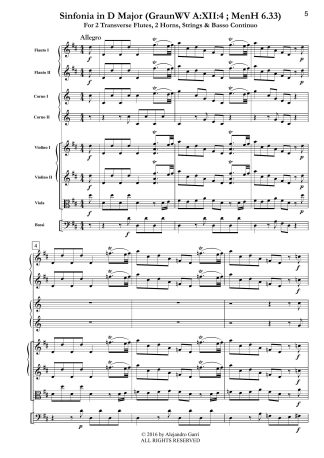 Sinfonia in D Major (GraunWV A:XII:4 ; MenH 6.33)