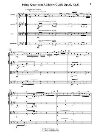 String Quartet in A Major (G.213; Op.39, Nr.8)