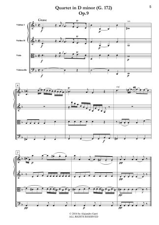 Six String Quartets, Op.9, Volume 2: Quartet in D (G.172)