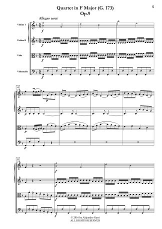 Six String Quartets, Op.9, Volume 3: Quartet in F Major (G.173)