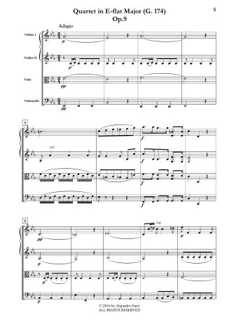 Six String Quartets, Op.9, Volume 4: Quartet in E-flat Major (G.174)