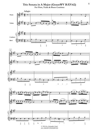 Trio Sonata in A Major(GraunWV B:XV:62)