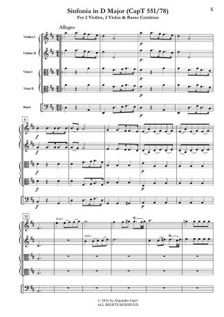 , Sinfonia in D Major (CapT 551/78)