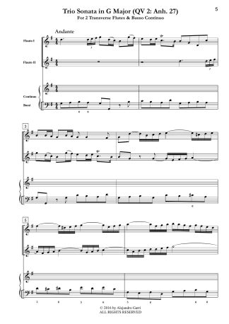 Trio Sonata in G Major (QV 2: Ahn 27)
