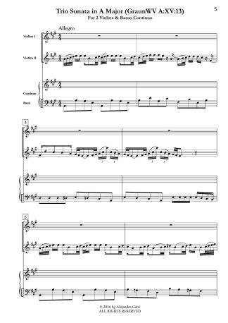 Trio Sonata in A Major (GraunWV A:XV:13)