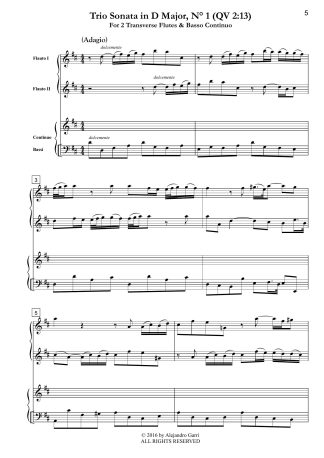 Trio Sonata in D Major (QV 2: 13)