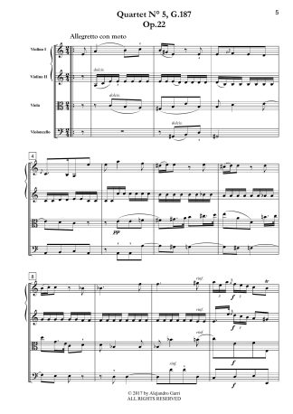 Six String Quartets, Op.22, Volume 5
