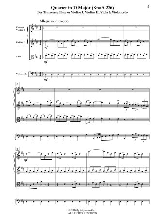 Quartet in D Major, (KnaA 226)