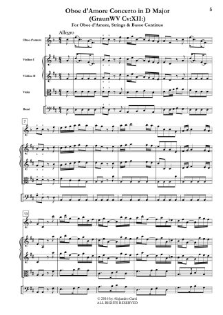 Oboe d’Amore Concerto in D Major (GraunWV Cv:XII:109)