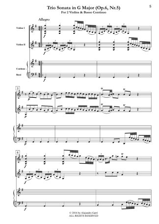 Trio Sonata in G Major (Op.6, Nr.5)