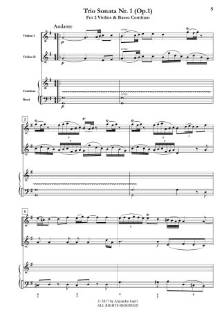 Six Trio Sonatas, Op.1, Nr.1