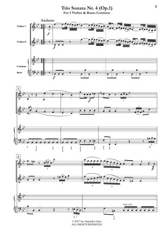 Six Trio Sonatas, Op.1, Nr.4