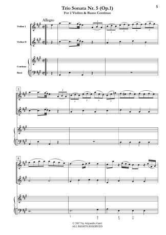 Six Trio Sonatas, Op.1, Nr.5