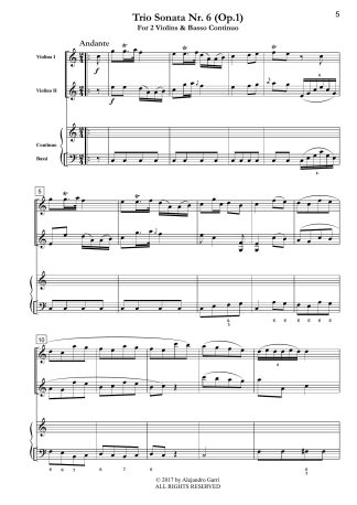 Six Trio Sonatas, Op.1, Nr.6