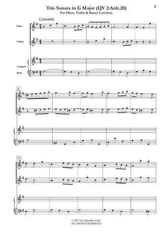 Trio Sonata in G Major (QV 2: Anh.20)