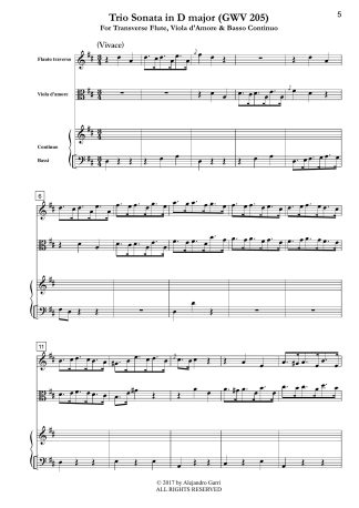 Trio Sonata in D Major (GWV 205)