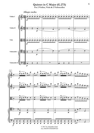 Six String Quintets, Op.11, Volume 3, Quintet in C Major (G.273)