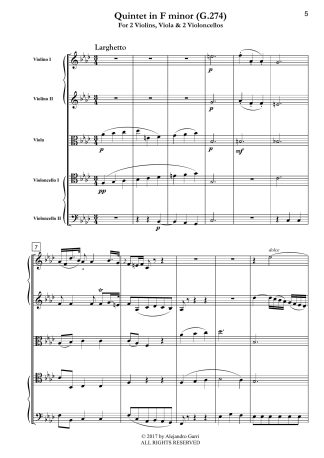 Six String Quintets, Op.11, Volume 4, Quintet in F minor (G.274)