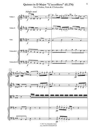 Six String Quintets, Op.11, Volume 6, Quintet in D Major (G.276)