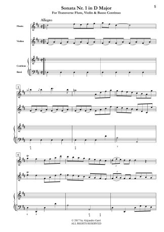 Six Trio Sonatas, Sonata Nr.1 in D Major