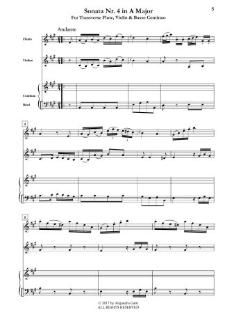 Six Trio Sonatas, Sonata Nr.4 in A Major