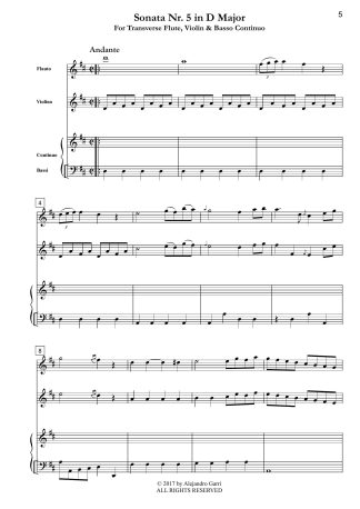 Six Trio Sonatas, Sonata Nr.5 in D Major