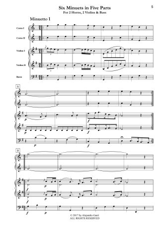 Six Minuets in Five Parts