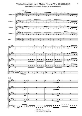 Violin Concerto in E Major (GraunWV D:XIII:169)