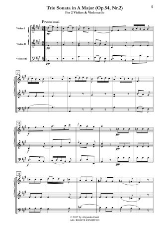 Trio Sonata in A Major, Op.54, Nr.2