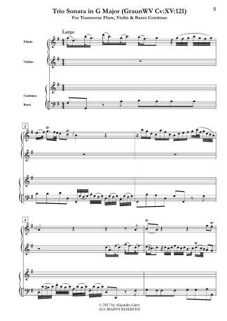 Trio Sonata in G Major (GraunWV Cv:XV:121)