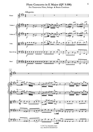 Flute Concerto in E major, (QV 5:108)