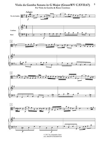 Viola da Gamba Sonata in G Major (GraunWV C:XVII:67)