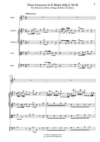 Flute Concerto in G Major(Op.3, Nr.9)