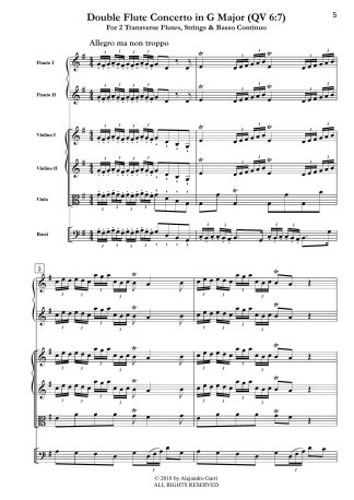 Double Flute Concerto in G Major (QV 6:7)
