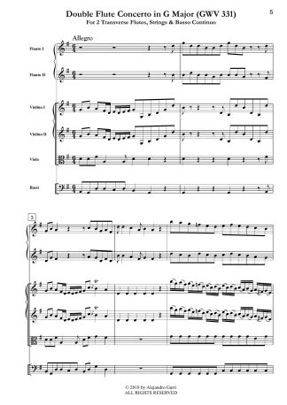 Double Flute Concerto in G Major (GWV 331)