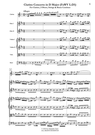 Clarino Concerto in D Major (FaWV L:D1)