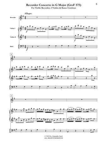 Recorder Concerto in G Major (GroF 575)