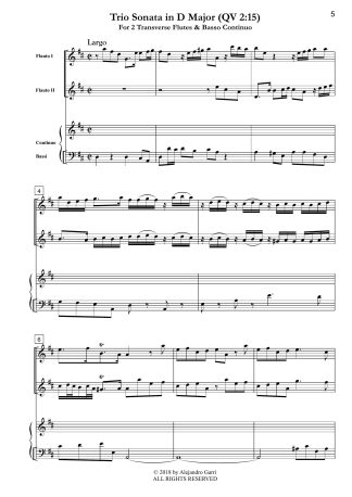 Trio Sonata in D Major (QV 2:15)