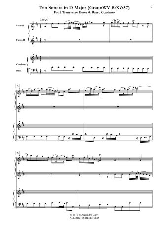 Trio Sonata in D Major (GraunWV B:XV:57)